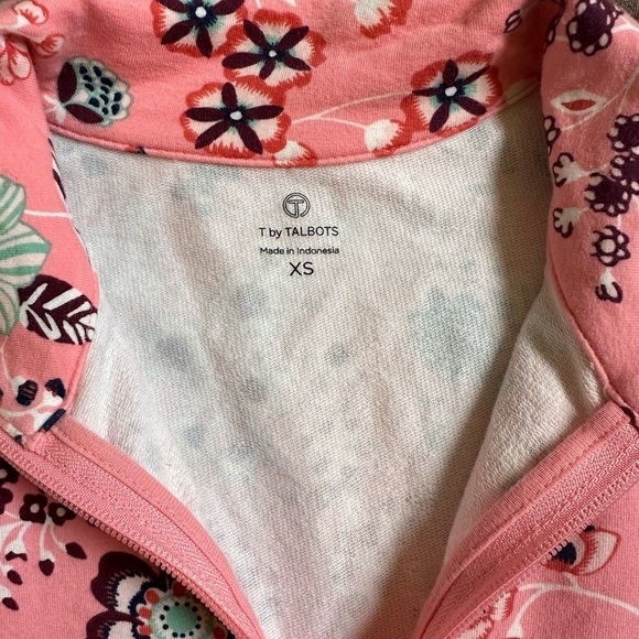 Talbots Pink Graphic Fitted Long Sleeve Polo - Picture 6 of 10